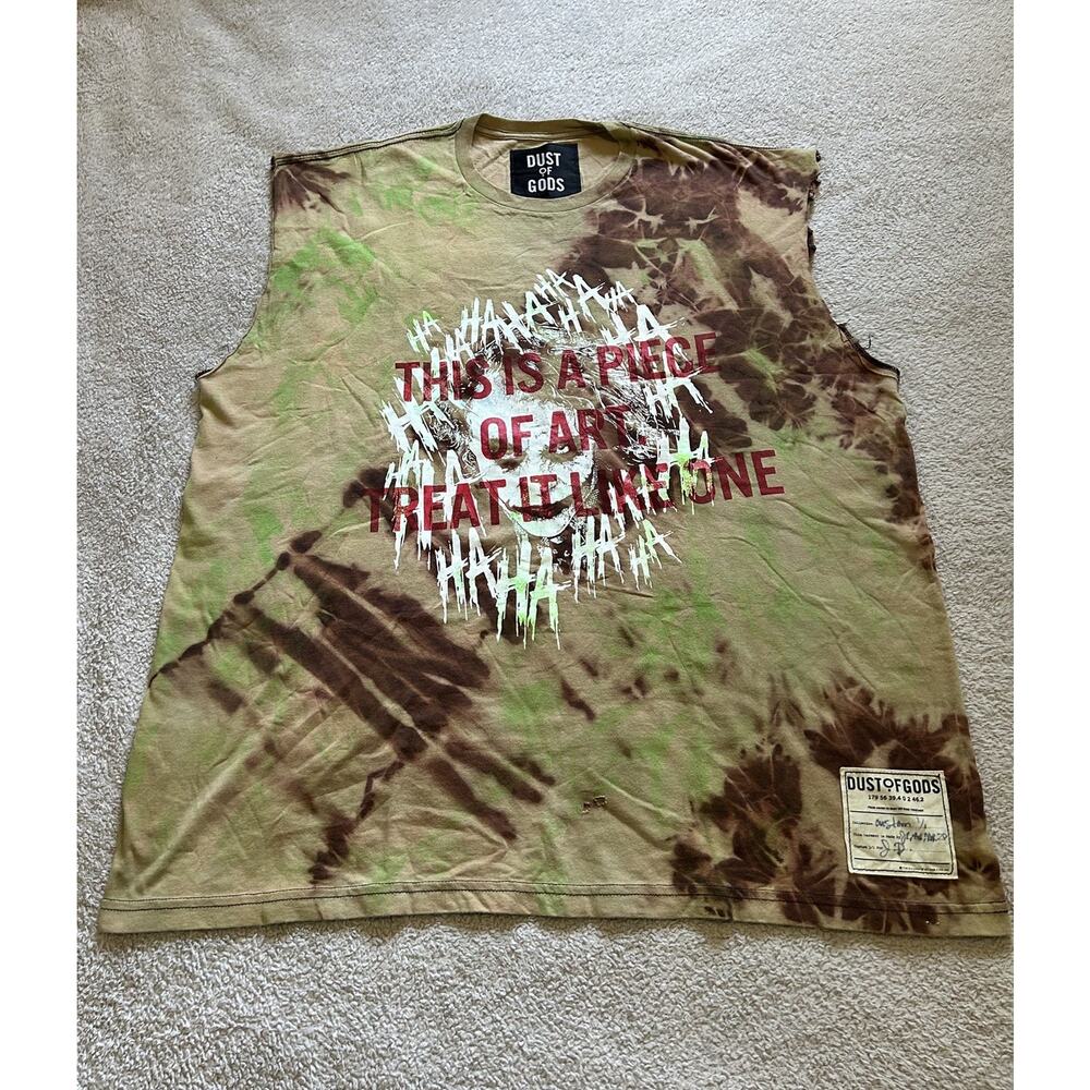 Dust Of Gods Mens Shirt designers tie-dye with a Joker graphic Sz L-XL (read*)